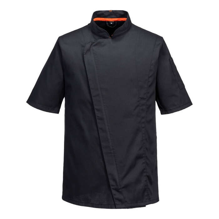 Jacheta cu maneca scurta bucatar Portwest C739 CHEF'S MESH AIR PRO, 65% poliester, 35% bumbac, 190 gr/mp [1]