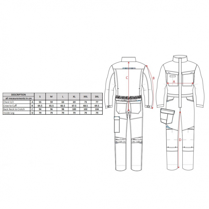 Combinezon ignifug Portwest FR503 - WX3 FR, 60% modacrilic, 39% bumbac, 1% fibre carbon, 280g [2]
