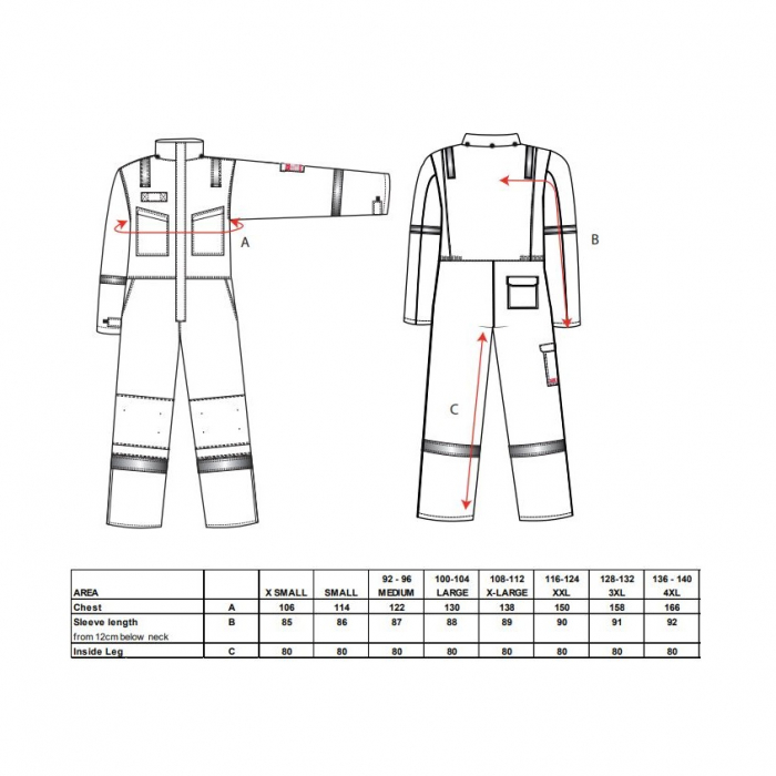 Combinezon vatuit de iarna ignifug Portwest FR53, reflectorizant, antistatic, 9% bumbac, 1% fibra de carbon 350g [2]