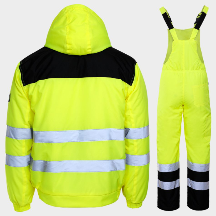 Costum salopeta de iarna reflectorizant Stenso COLLINS HV YELLOW WINTER, 100% poliester, 130 gr/mp [4]