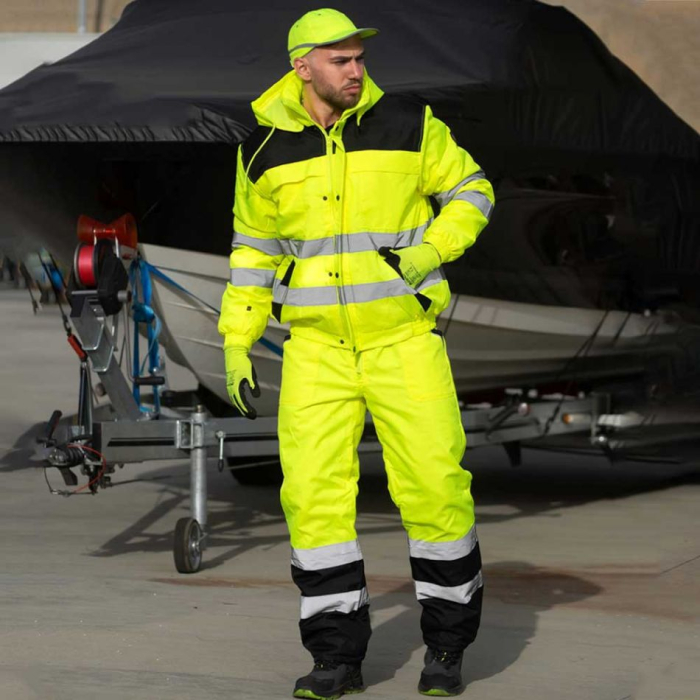 Costum salopeta de iarna reflectorizant Stenso COLLINS HV YELLOW WINTER, 100% poliester, 130 gr/mp [2]