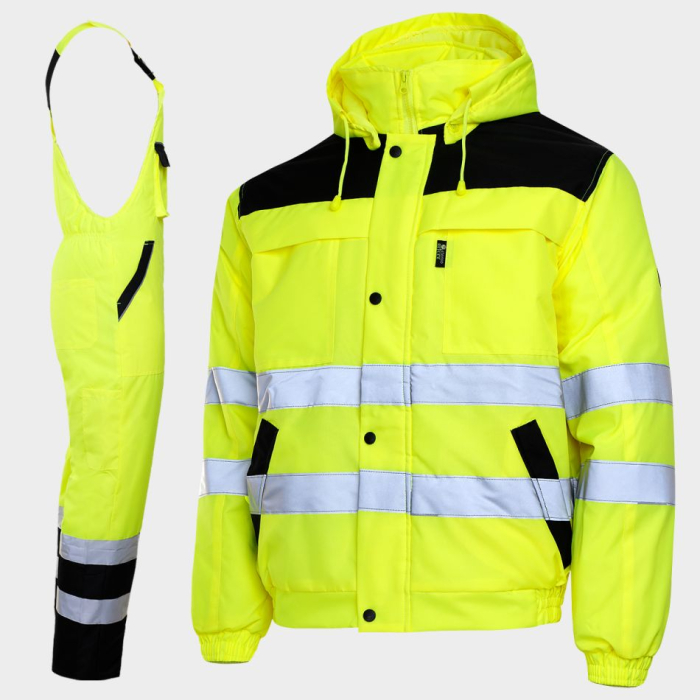Costum salopeta de iarna reflectorizant Stenso COLLINS HV YELLOW WINTER, 100% poliester, 130 gr/mp [3]