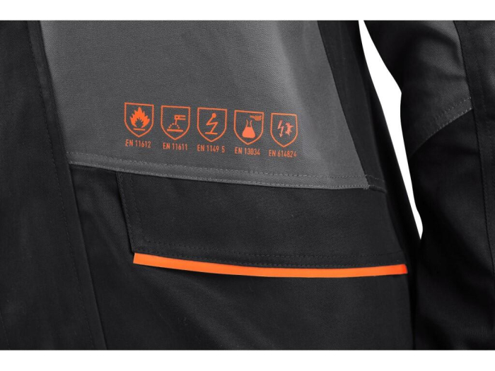 Jacheta de lucru multirisc Canis CXS 1120 WorkTech-Multi, 80% bumbac, 19% poliester, 1% fibra de carbon antistatica, 300gr/mp [4]