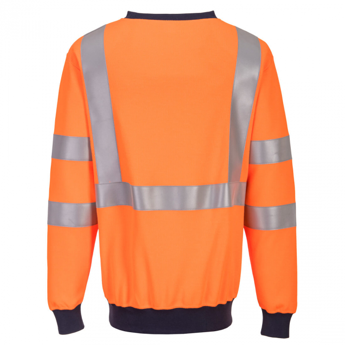 Bluza clasica flausata reflectorizanta ignifuga Portwest RIS FR703, 45% modacrilic, 25% poliester, 23% bumbac, 6% aramid, 1% fibra carbon, 300g [3]