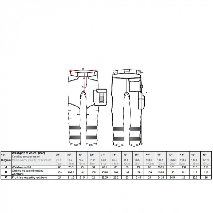 Pantaloni reflectorizanti Portwest HIVIS PW2 PW241, 65% poliester, 35% bumbac, 245g [2]