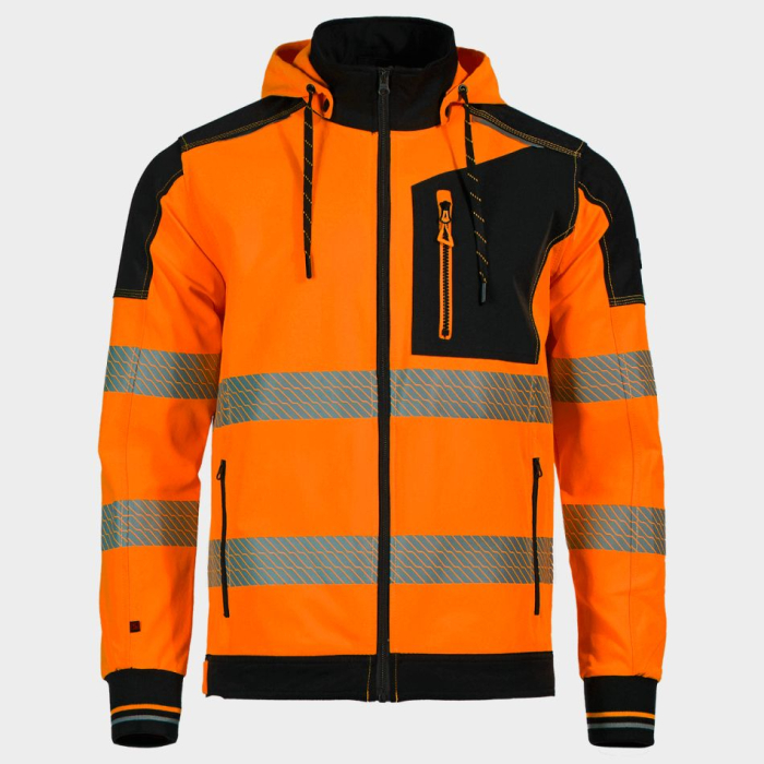 Jacheta de lucru reflectorizanta Stenso REVOLT HV 4STRETCH, cu gluga detasabila, 100% poliester, 280 gr/mp [1]