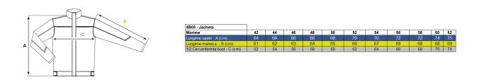 Costum salopeta clasica Renania FIJI, tercot 65/35, 235gr/mp [2]