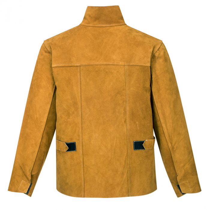 Jacheta ignifuga de protectie sudura Portwest TAN SW34, piele spalt bovina, grosime 1,3 mm [3]