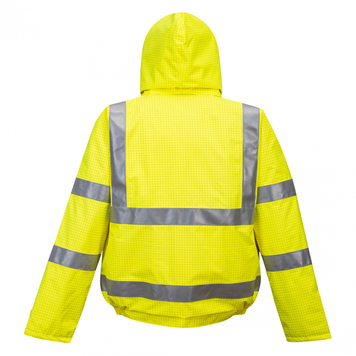 Jacheta reflectorizanta impermeabila Portwest BIZFLAME HIVIS S773, antistatica, ignifuga, 98% poliester, 2% fibra de carbon, 250g [3]