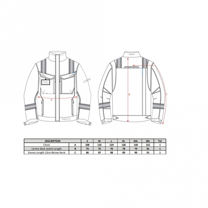 Jacheta de protectie ignifuga Portwest WORK FR602 WX3, 60% modacrilic, 39% bumbac, 1% fibre carbon, 280g [2]