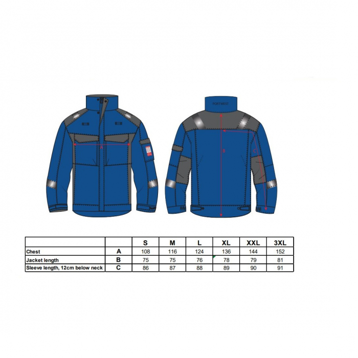 Jacheta ignifuga Portwest BIZFLAME ULTRA FR08, bicolor,  80% bumbac, 19% poliester, 1% fibra de carbon 340g [2]