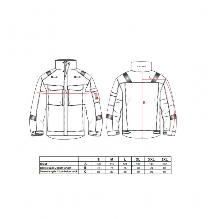 Jacheta ignifuga Portwest BIZFLAME ULTRA FR68, 80% bumbac, 19% poliester, 1% fibra de carbon, 340g [2]