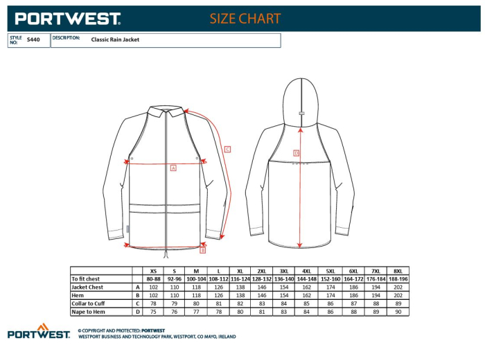 Jacheta impermeabila de ploaie Portwest S440 Classic, 100% poliester, 210 gr/mp [2]