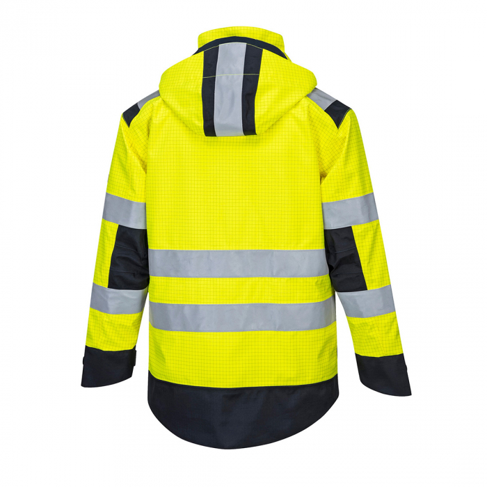 Jacheta reflectorizanta Portwest MODFLAME RAIN MULTI-NORM ARC  MV70, protectie multipla, 98% poliester, 2% fibra de carbon, 350g [3]