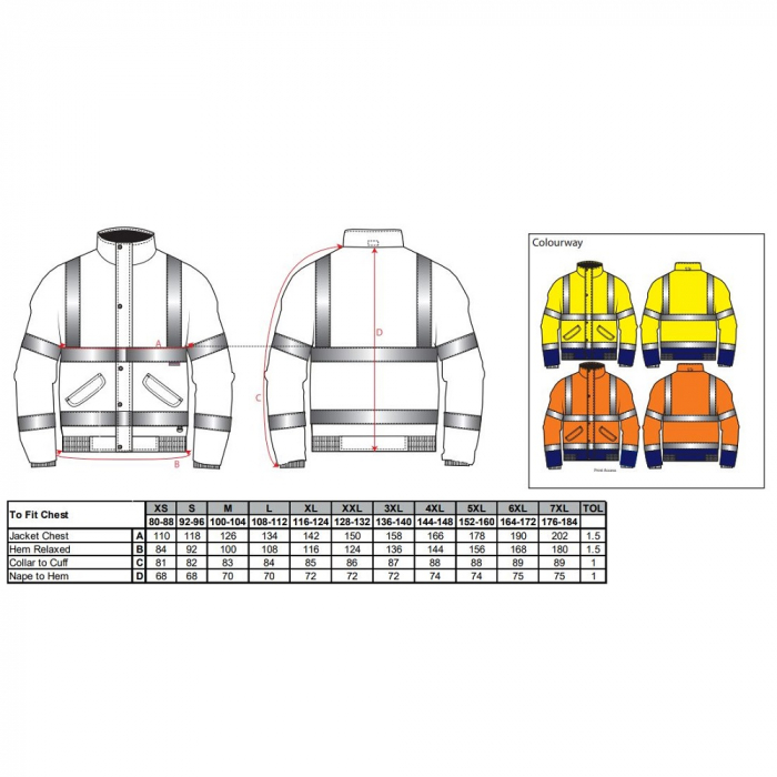 Jacheta reflectorizanta Portwest BOMBER HIVIS TWO-TONE S266, 100% poliester, 190 gr/mp [2]