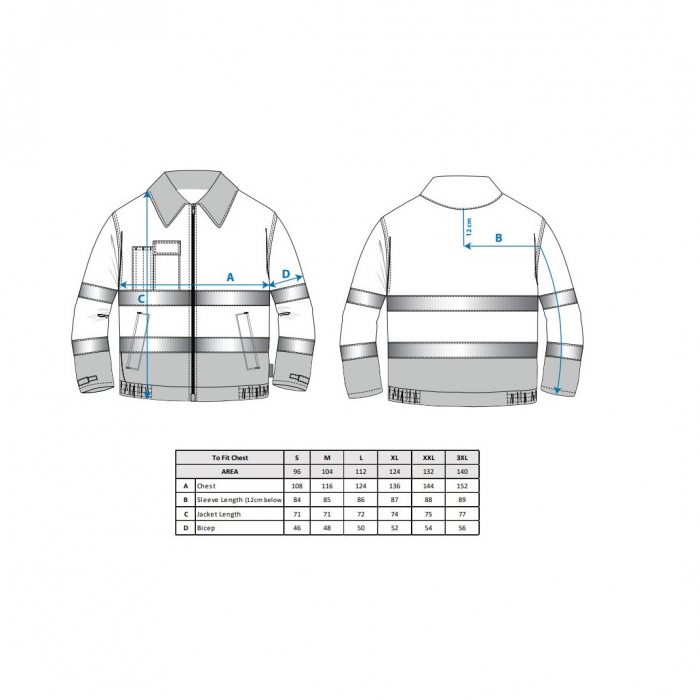 Jacheta reflectorizanta Portwest MADRID TX70, 65% poliester, 35% bumbac 245 gr/mp [2]