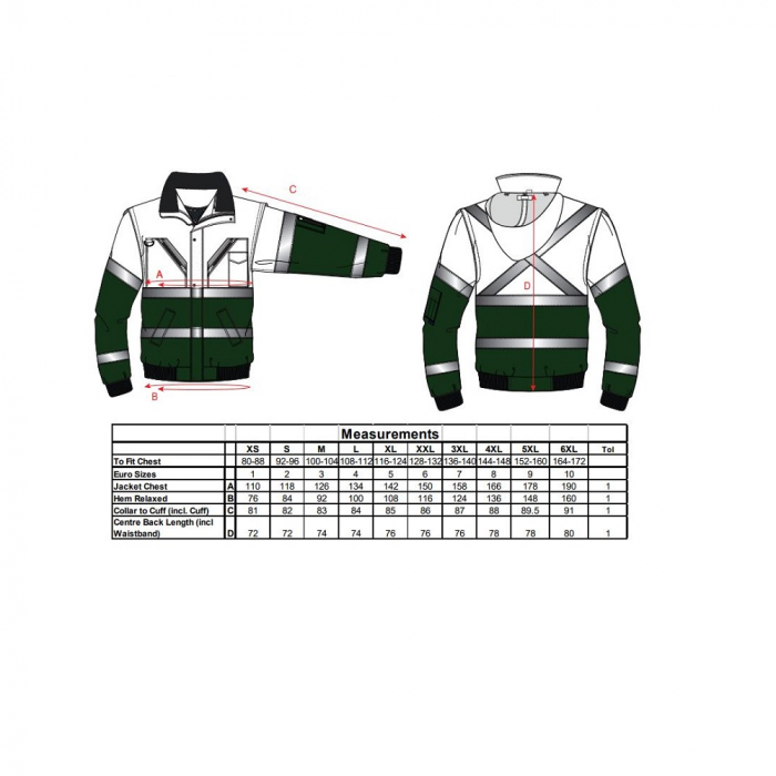 Jacheta reflectorizanta Portwest X HI-VIS BOMBER C565, 100% poliester, 190 gr/mp [2]