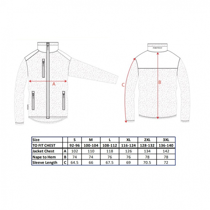 Jacheta fleece Portwest PERFORMANCE KX3 T830, 100% poliester, 310 gr/mp [3]