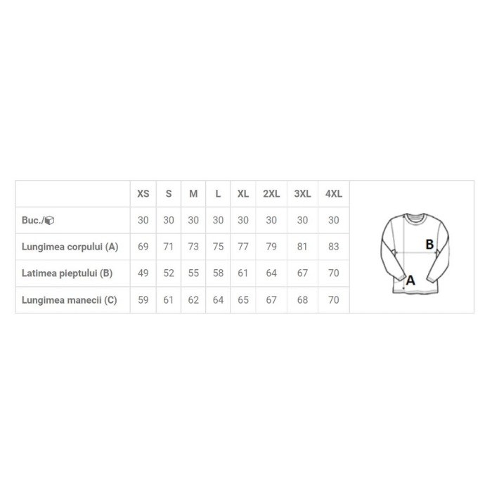 LS Bluza clasica de iarna Kariban K474, 80% bumbac, 20% poliester, unisex [2]