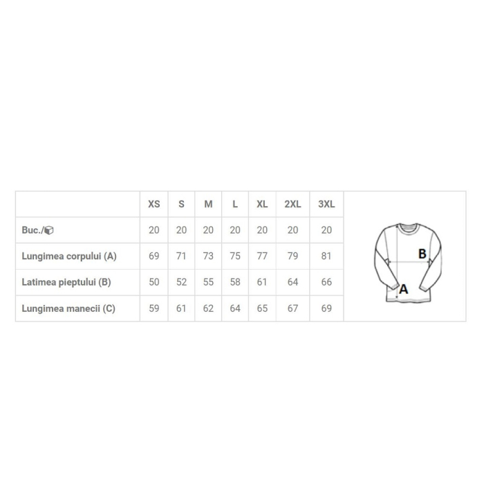 LS Bluza de iarna Kariban K478, 80% bumbac, 20% poliester, fermoar scurt, 280 gr/mp [2]