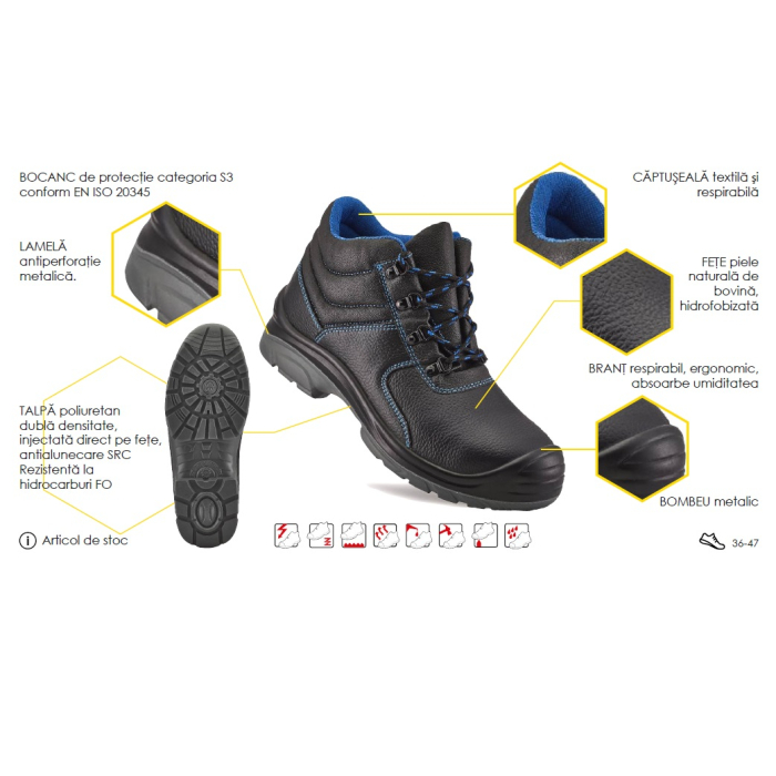 LS Bocanci de protectie Renania DALAS S3, cu bombeu metalic si lamela [2]