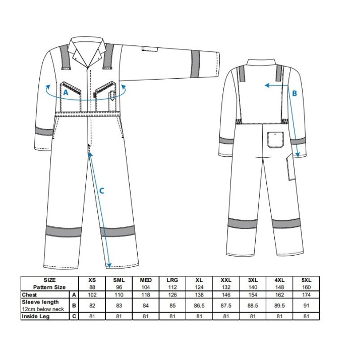 LS Combinezon de lucru cu benzi reflectorizante Portwest IONA C814, 100% bumbac, 190g [2]