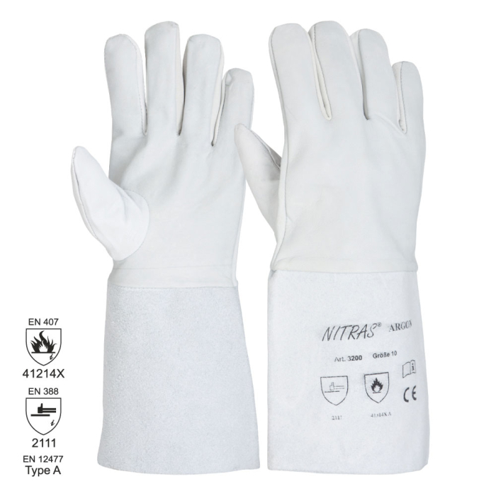 LS Manusi de protectie sudura Nitras ARGON, piele capra, 35 cm [2]