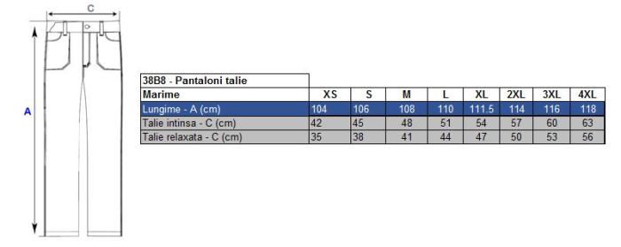LS Pantalon de lucru in talie Renania BEN, 100% bumbac, 260gr/mp [2]