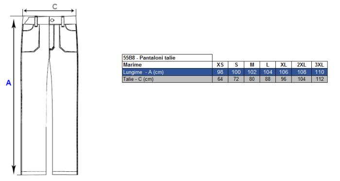 LS Pantaloni de lucru in talie dama Renania VULCANO, tercot 65/35, 280gr/mp [2]