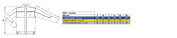 LS Scurta vatuita de iarna cu benzi reflectorizante Renania PRAG, tercot 65/35 [2]