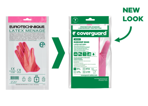 Manusi de protectie chimica Coverguard EURODIP 5020 MO5020, latex, 30cm [3]