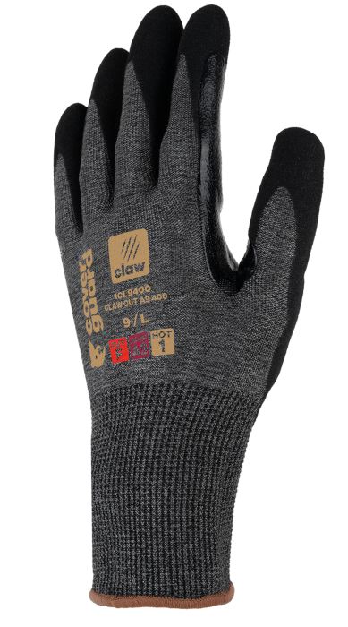 Manusi de protectie la taiere Coverguard CLAW CUT A9 400 1CL9400, CUT F, HPPE, impregnat cu nitril, fara fibra de sticla [2]
