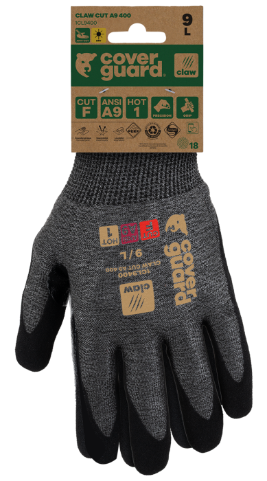 Manusi de protectie la taiere Coverguard CLAW CUT A9 400 1CL9400, CUT F, HPPE, impregnat cu nitril, fara fibra de sticla [5]