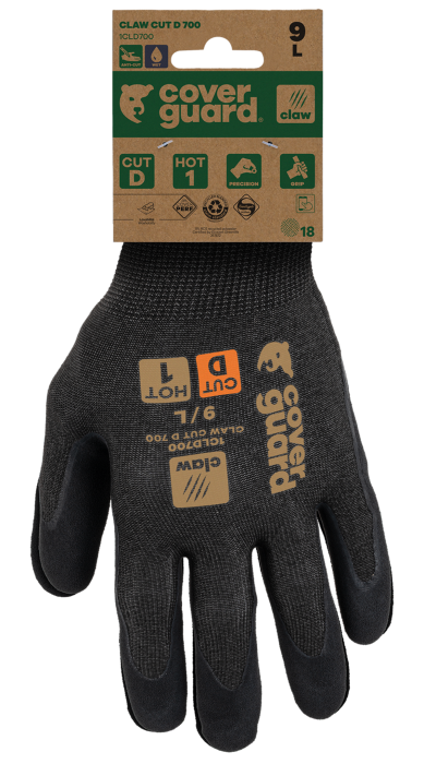 Manusi de protectie la taiere Coverguard CLAW CUT D 700 1CLD700, HPPE, CUT D, impregnate cu latex, fara fibra de sticla [5]