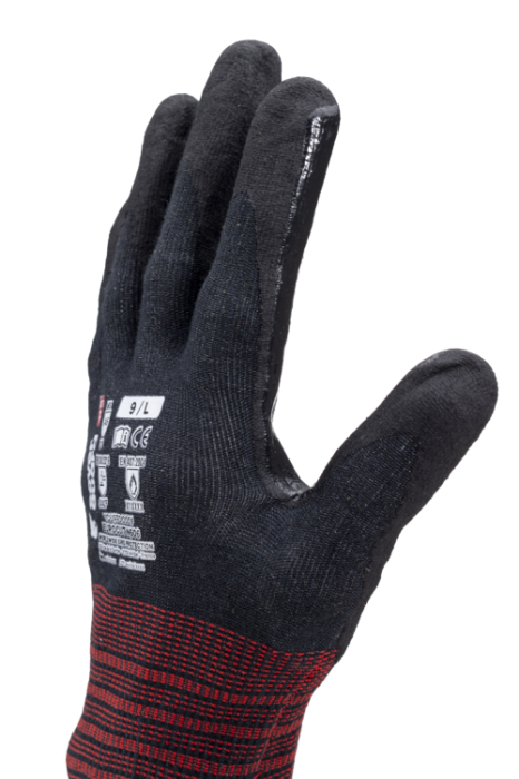 Manusi de protectie la taiere Coverguard EUROCUT N606 1CUFF00, CUT F, fire para-Aramid, impregnate cu nitril [5]