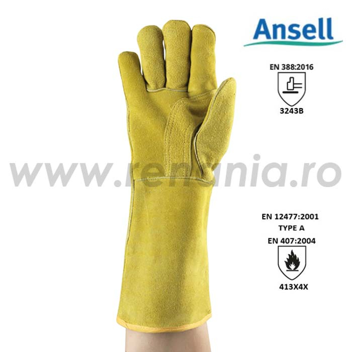 Manusi de protectie sudura Ansell ACTVARMR 43-216, piele spalt bovina, ata kevlar [9]