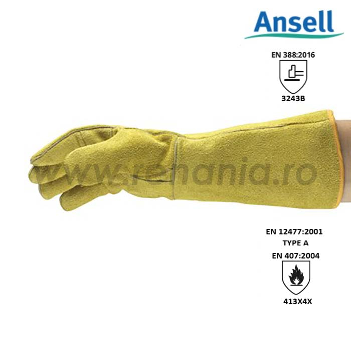 Manusi de protectie sudura Ansell ACTVARMR 43-216, piele spalt bovina, ata kevlar [6]