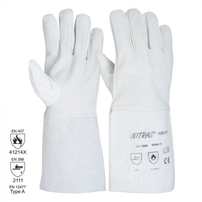Manusi de protectie sudura Nitras ARGON, piele capra, 35 cm [3]