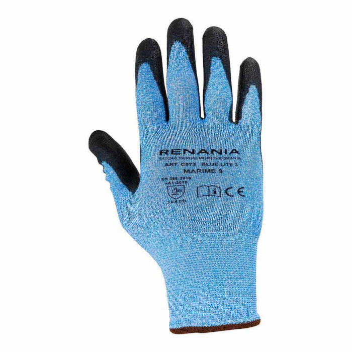 Manusi de protectie taiere Renania BLUE LITE 3, impregnate in poliuretan [2]