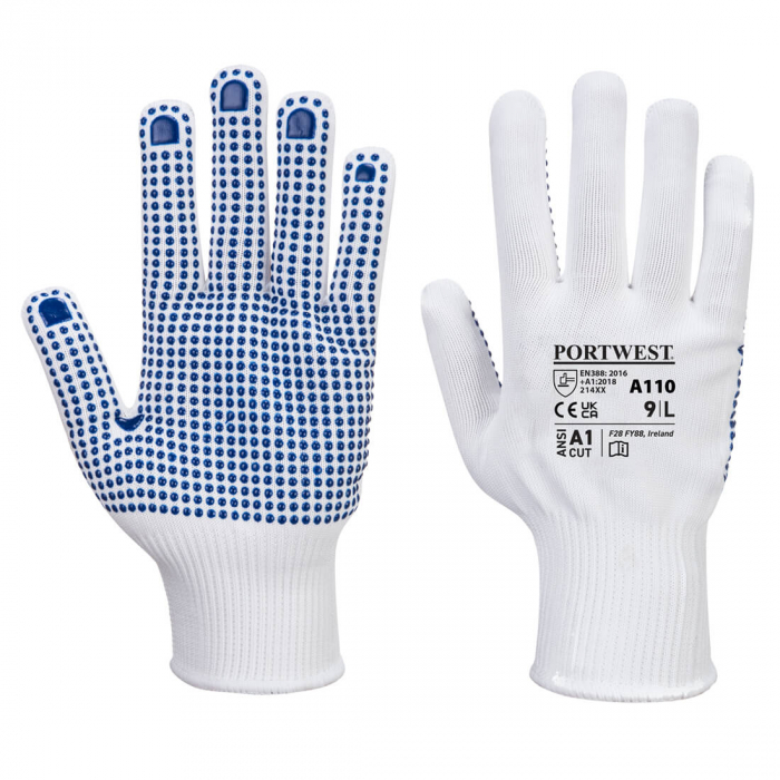 Manusi de protectie textile Portwest A110 POLKA DOT, cu aplicatii PVC anti alunecare [1]