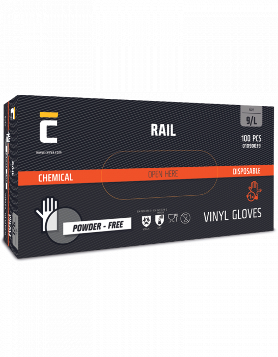 Manusi din vinil nepudrate Cerva RAIL, unica folosinta [2]