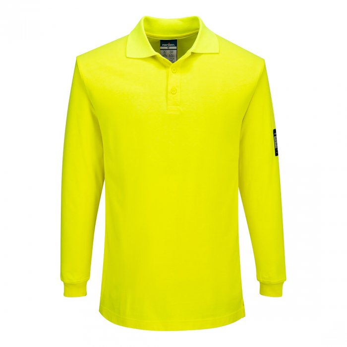Tricou polo cu maneca lunga Portwest FR805 Modaflame KNIT FR, 60% modacrilic, 39% bumbac, 1% fibra de carbon, 210 gr/mp [1]