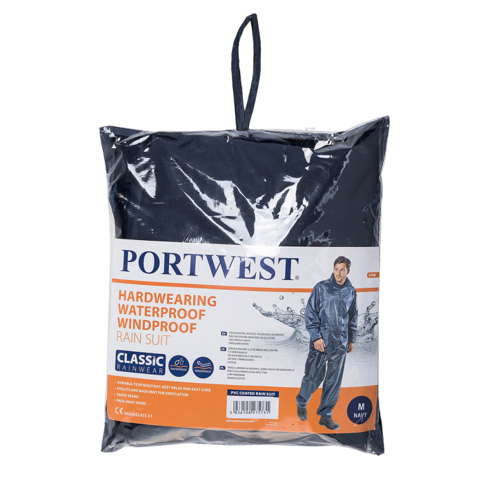 Costum de ploaie Portwest ESSENTIAL L440 din 2 piese, 100% poliester, 190 gr/mp [2]