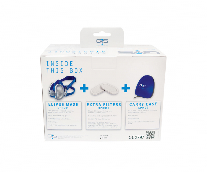 Pachet promo Gvs STARTER KIT, semimasca ELIPSE, filtre P3 x 2buc si carcasa de protectie [2]