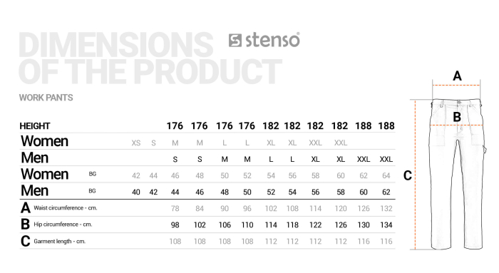 Pantaloni de lucru in talie Stenso SEATTLE, 100% bumbac, 275 gr/mp [2]