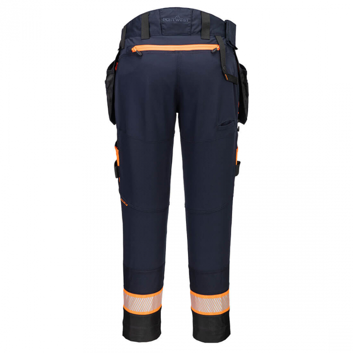 Pantaloni cu buzunare detasabile cu benzi reflectorizante dama Portwest DX452, 93% poliester, 7% elastan, 270 gr/mp [2]