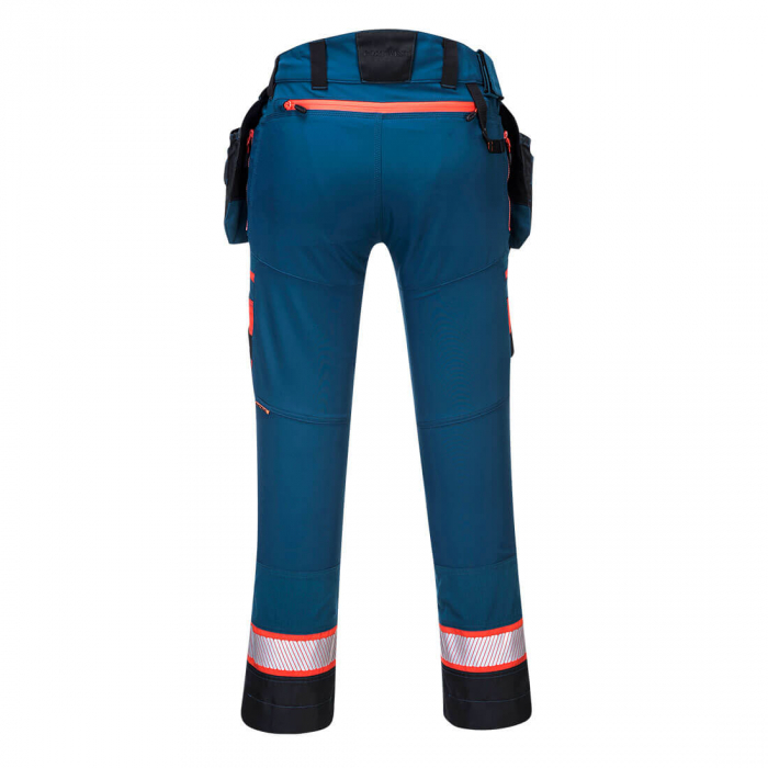 Pantaloni cu buzunare detasabile cu benzi reflectorizante dama Portwest DX452, 93% poliester, 7% elastan, 270 gr/mp [2]