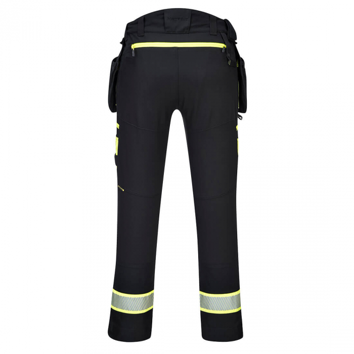 Pantaloni cu buzunare detasabile cu benzi reflectorizante dama Portwest DX452, 93% poliester, 7% elastan, 270 gr/mp [2]