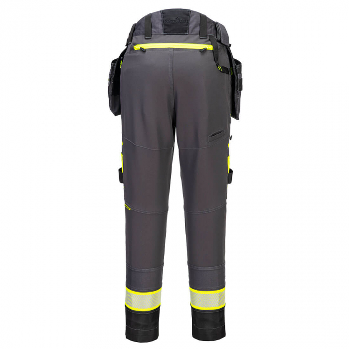 Pantaloni cu buzunare detasabile cu benzi reflectorizante dama Portwest DX452, 93% poliester, 7% elastan, 270 gr/mp [2]
