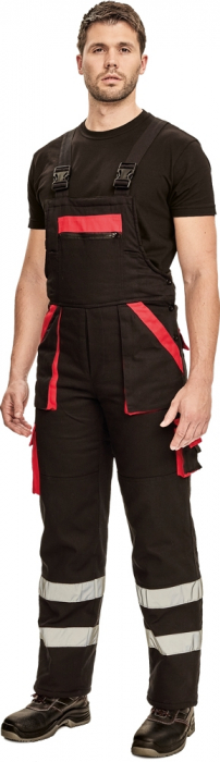Pantaloni cu pieptar cu benzi reflectorizante Cerva MAX WINTER REFLEX 100 % bumbac [2]